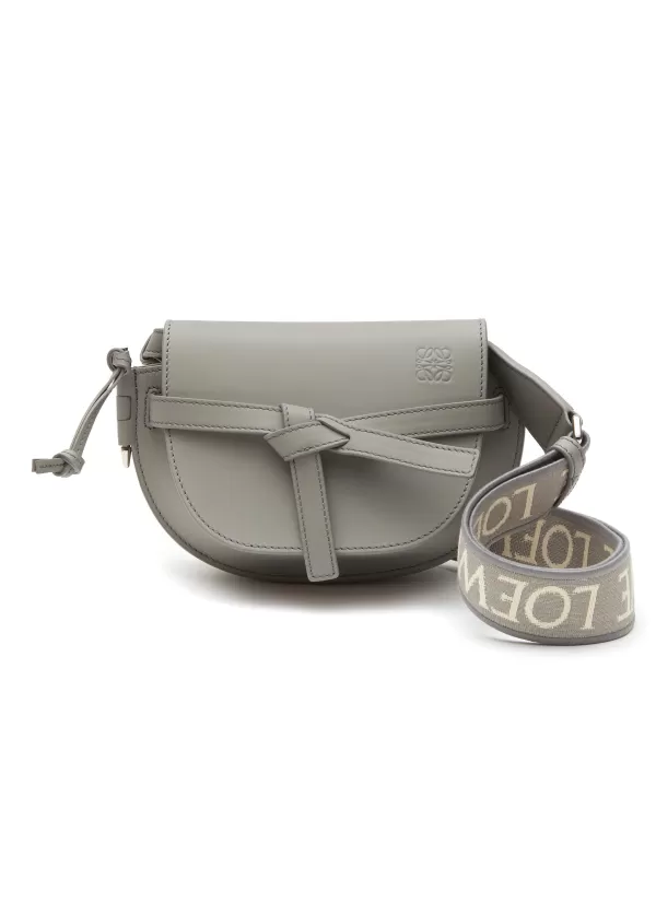 Crossbody>LOEWE Mini 'Gate Dual' Logo Jacquard Strap Leather Crossbody Bag