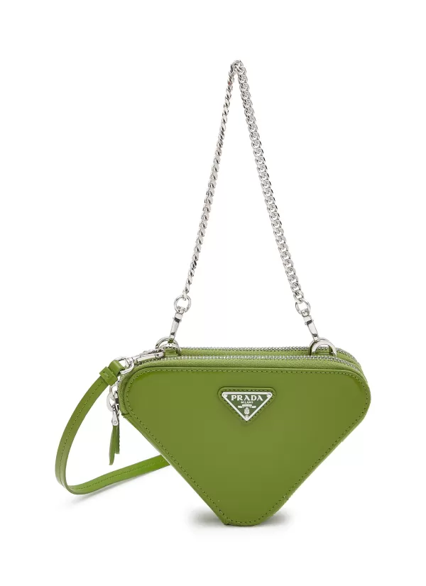 Crossbody>PRADA Mini Triangle Leather Crossbody Bag