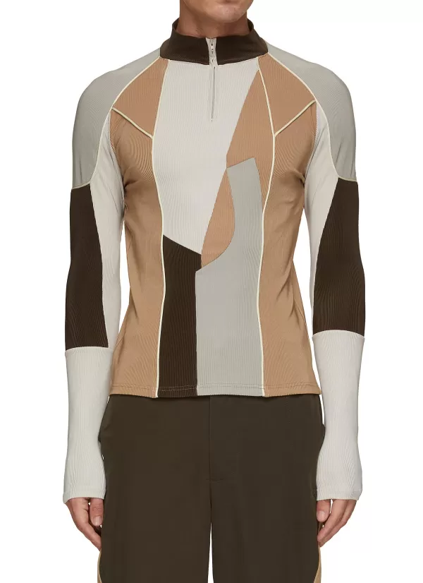 T-Shirts>FENG CHEN WANG Mix Panelled Jersey T-Shirt