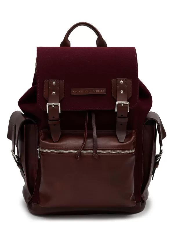 Backpacks>BRUNELLO CUCINELLI Mixed Leather Backpack