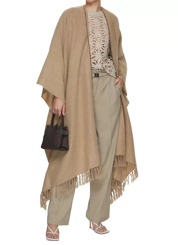 Scarves & Wraps>BRUNELLO CUCINELLI Monili Embellished Poncho