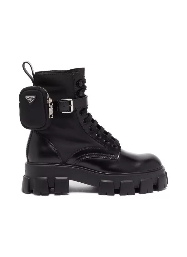 Boots>PRADA Monolith' Pocket Platform Leather Boots