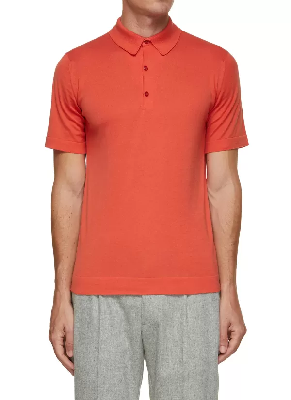 Polos>JOHN SMEDLEY Mycroft Sea Island Cotton Polo Shirt