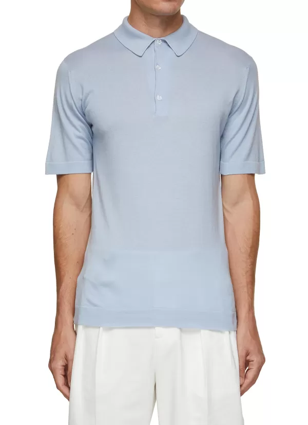 Polos>JOHN SMEDLEY Mycroft Sea Island Cotton Polo Shirt