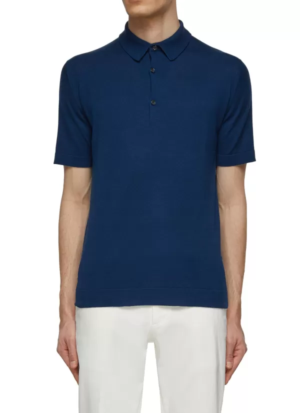 Polos>JOHN SMEDLEY Mycroft' Short Sleeve Sea Island Cotton Polo Shirt