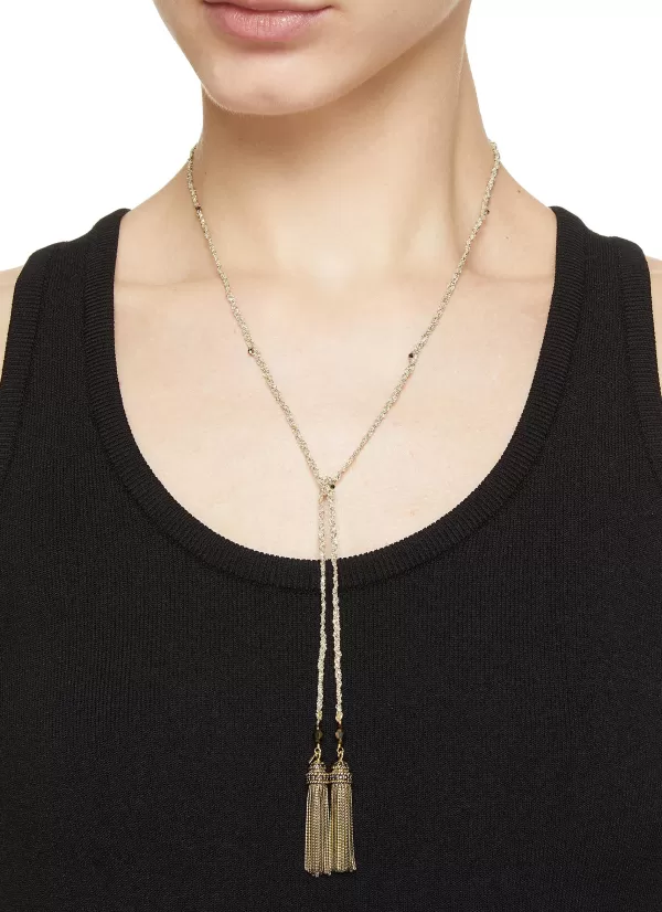 Fashion Jewellery>MARIE LAURE CHAMOREL N° 359 Gold Grey Necklace