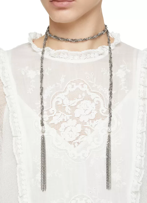 Fashion Jewellery>MARIE LAURE CHAMOREL N° 359 Silver Toned Metal Necklace