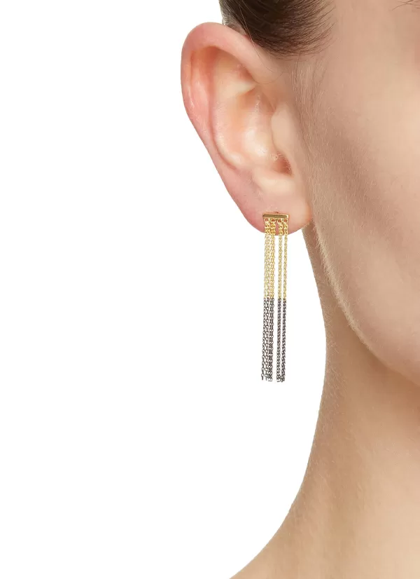 Fashion Jewellery>MARIE LAURE CHAMOREL N° 463 Bi-Colour Sterling Siiver Earrings