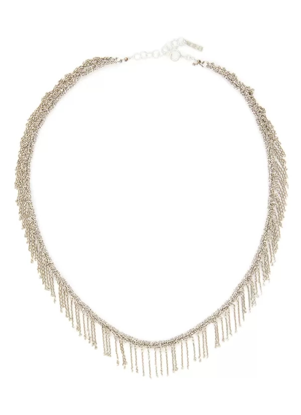 Fashion Jewellery>MARIE LAURE CHAMOREL N° 550 Sterling Silver Lurex Thread Necklace