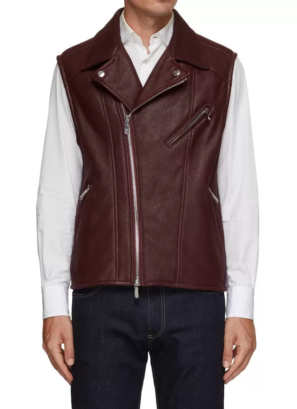 Jackets>BRUNELLO CUCINELLI Nappa Leather Biker Vest