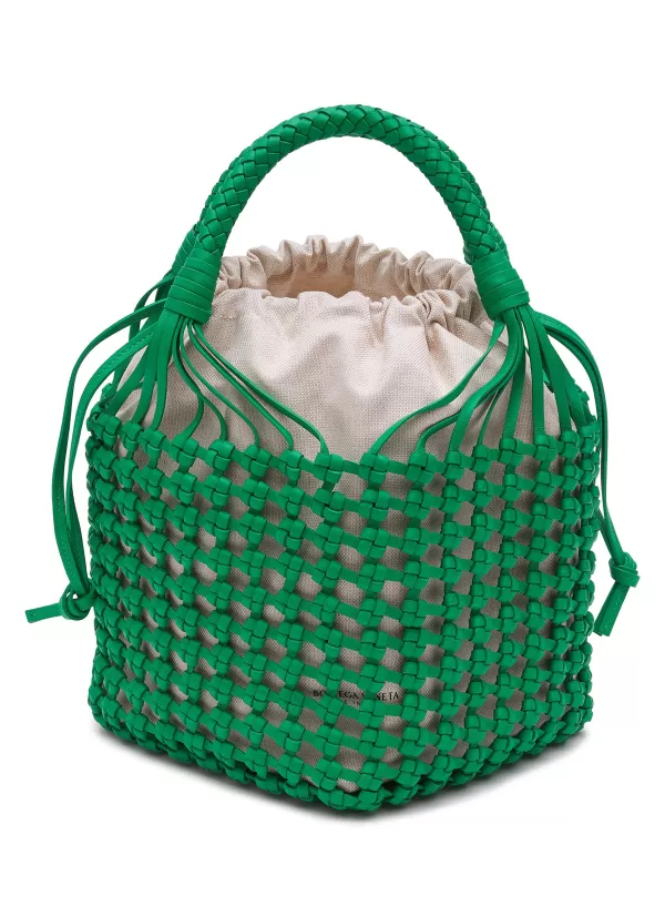 Tote Bags>BOTTEGA VENETA Nappa Leather Macrame Bucket Bag