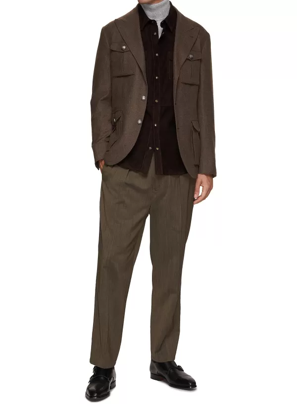 Jackets>BRUNELLO CUCINELLI Nappa Leather Suede Western Shirt