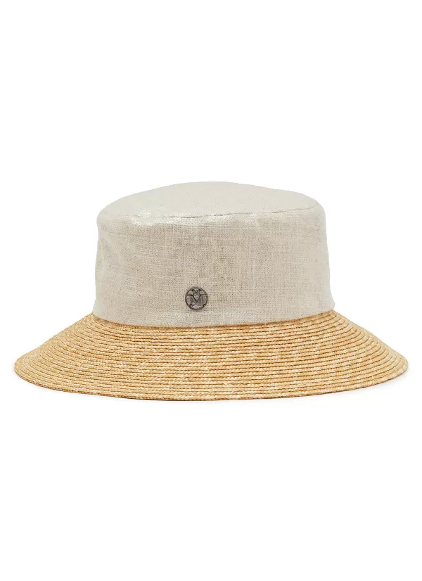 Hats & Gloves>MAISON MICHEL New Kendall Linen Straw Hat