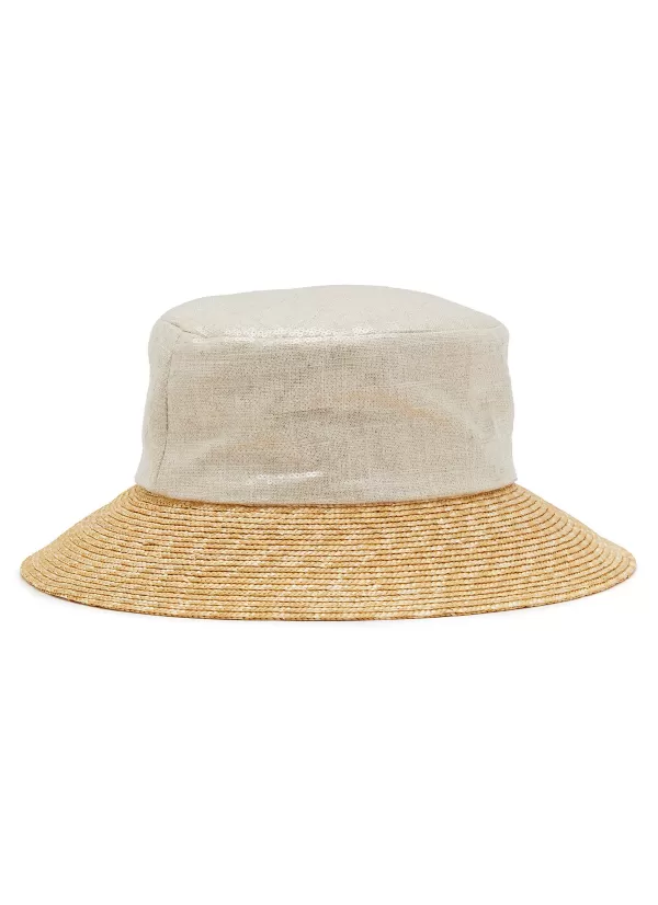 Hats & Gloves>MAISON MICHEL New Kendall Linen Straw Hat