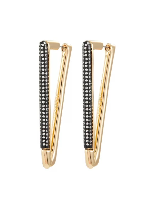 Fashion Jewellery>DEMARSON Noir Vita Crystal Pave Earrings