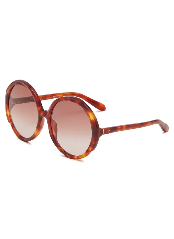 Eyewear>LINDA FARROW Octavia Acetate Round Sunglasses