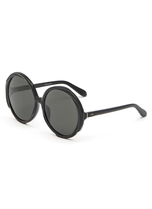 Eyewear>LINDA FARROW Octavia Acetate Round Sunglasses