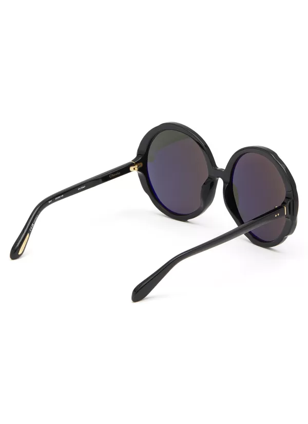 Eyewear>LINDA FARROW Octavia Acetate Round Sunglasses