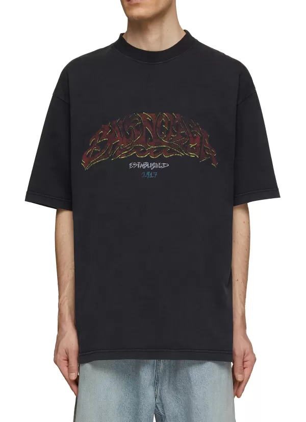 T-Shirts>BALENCIAGA Offshore Logo T-Shirt