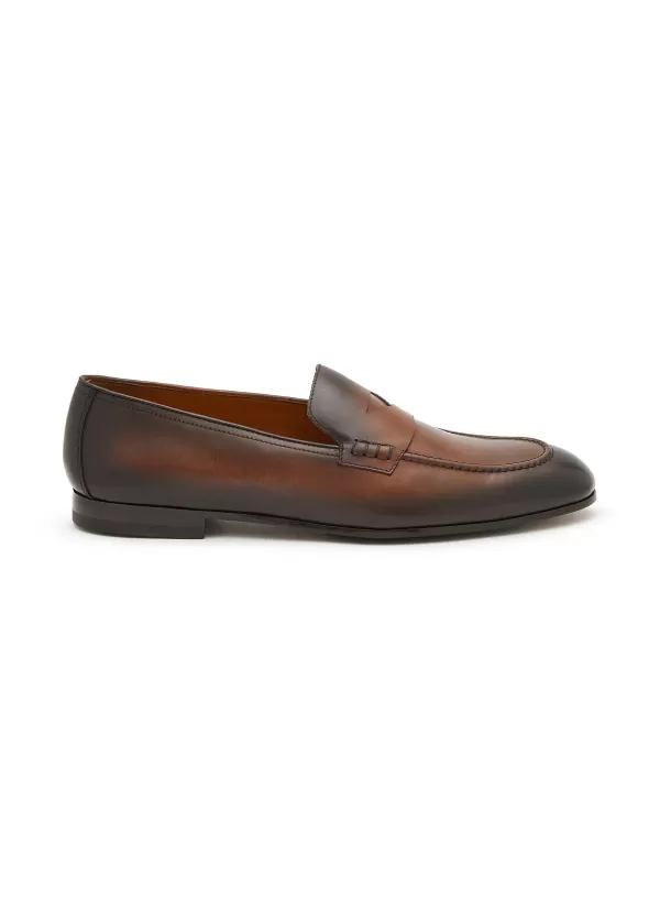 Flats>DOUCAL's Ombre Effect Leather Loafers