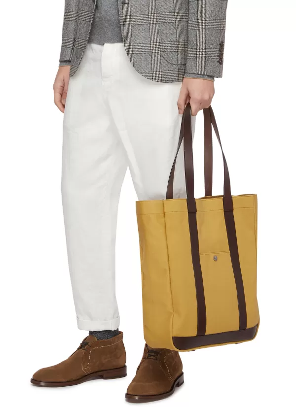 Tote Bags>TRUNK Open' Leather Trim Canvas Tote