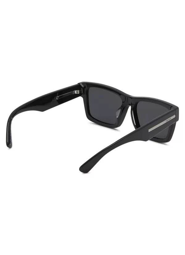 Eyewear>PRADA Oversize Acetate Square Wayfarer Sunglasses