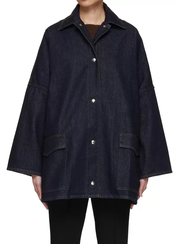 Jackets>TOTEME Oversized Denim Overshirt Jacket