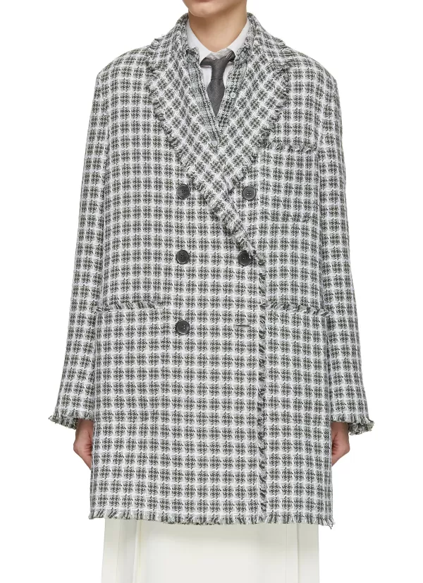 Coats>THOM BROWNE Oversized Double Breasted Coat