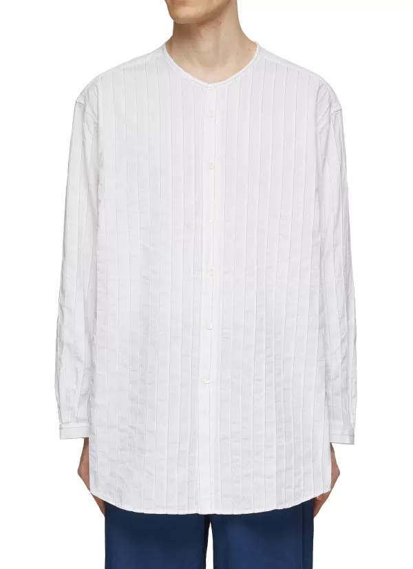 Shirts>BARENA Oversized Pinstripe Cotton Shirt