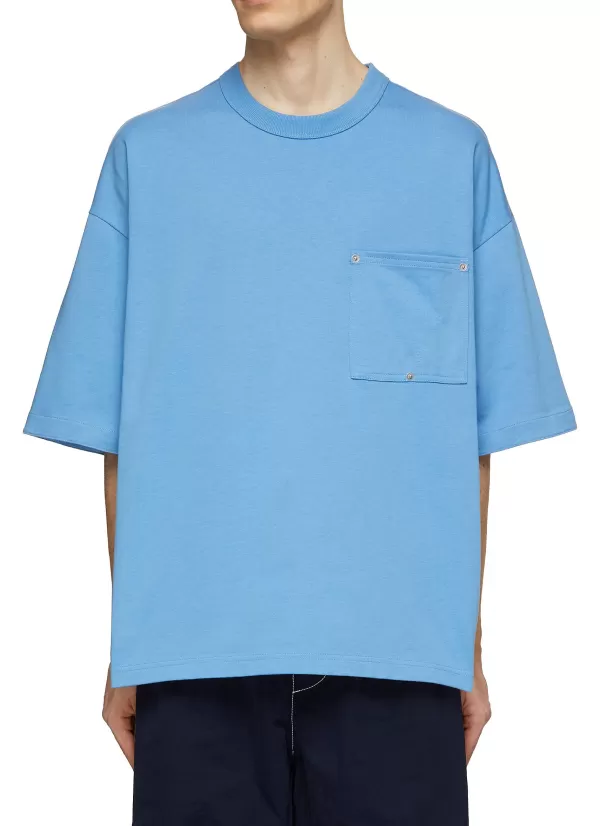 T-Shirts>BOTTEGA VENETA Oversized Pocket Heavy Jersey T-Shirt