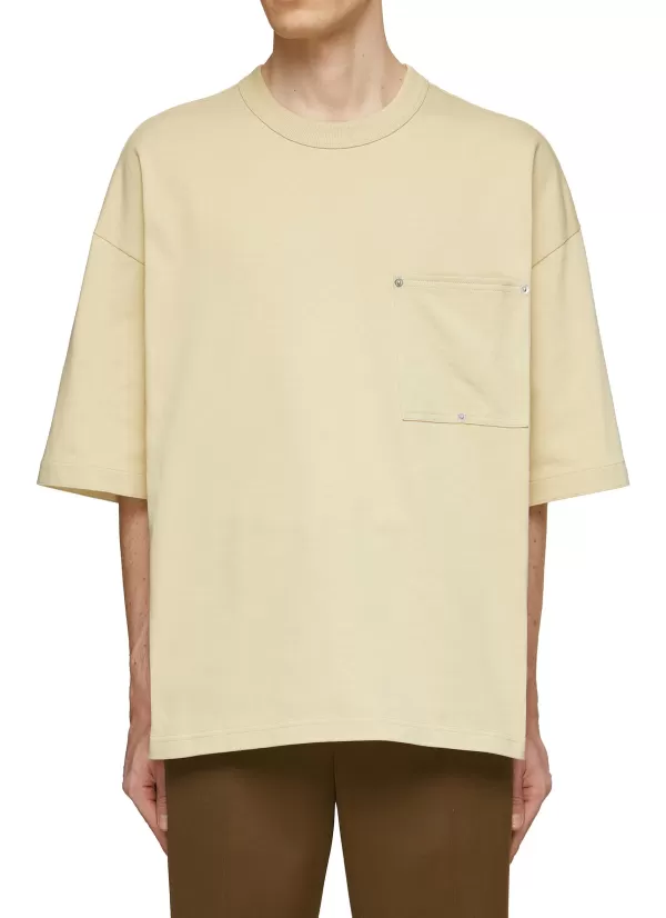 T-Shirts>BOTTEGA VENETA Oversized Pocket Heavy Jersey T-Shirt