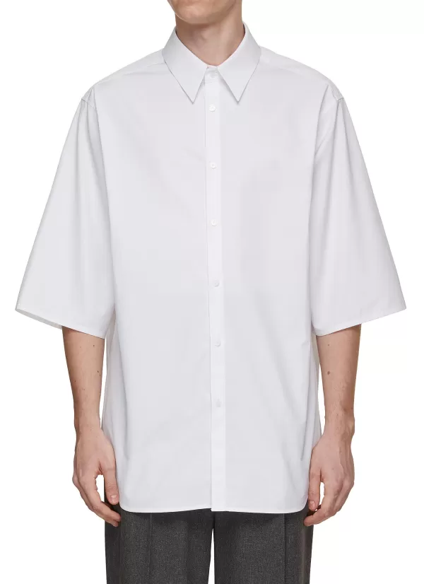 Shirts>WE11DONE Oversized Quarter Sleeve Shirt