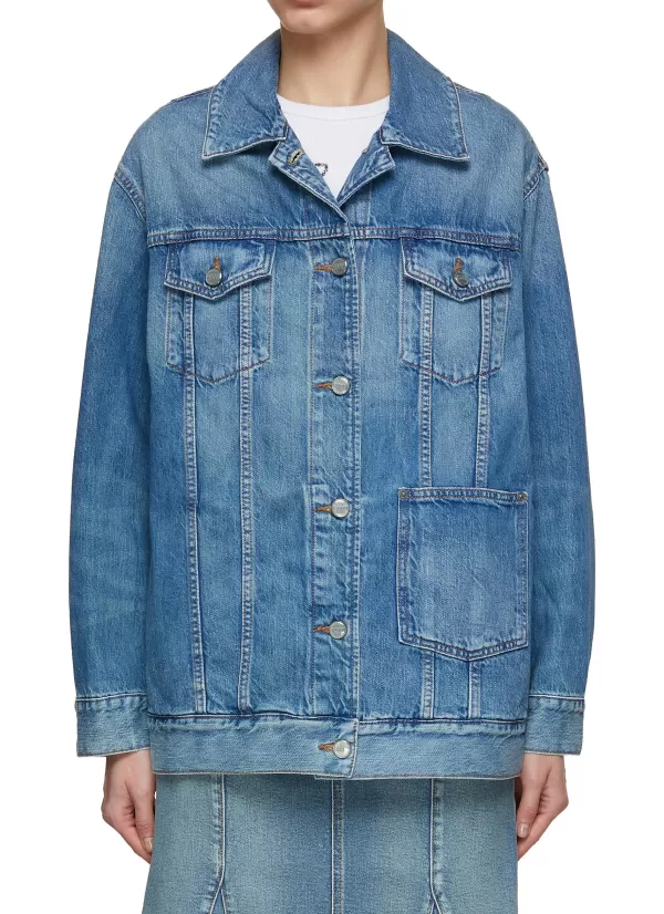 Jackets>GANNI Oversized Tint Wash Denim Jacket