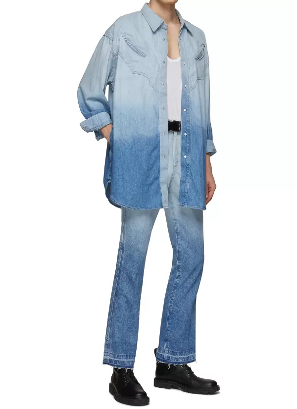 Shirts>TOGA VIRILIS Oversized Western Panel Denim Shirt