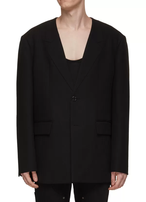 Suits>WE11DONE Oversized Wool Blazer