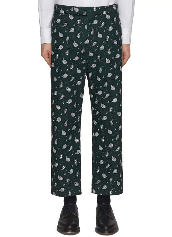 Pants>THOM BROWNE Paisley Printed Pants