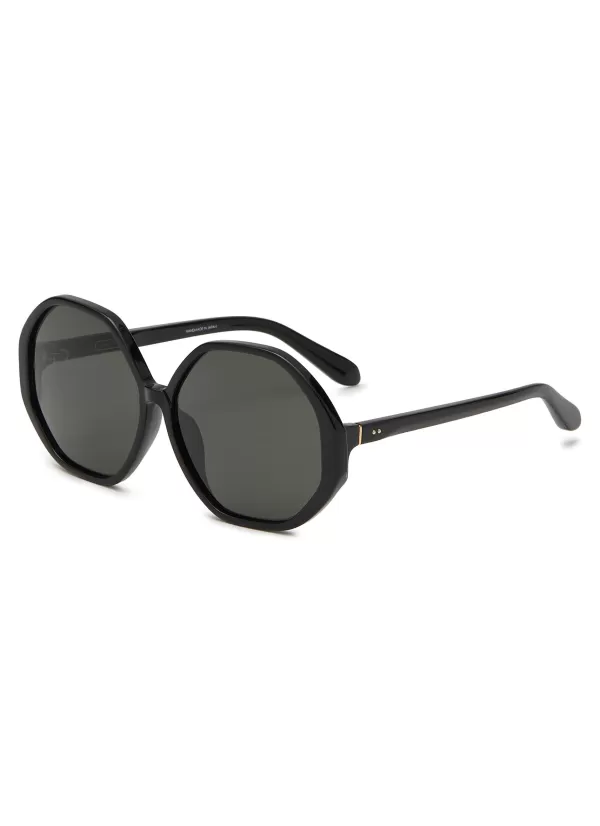 Eyewear>LINDA FARROW Paloma Acetate Round Sunglasses