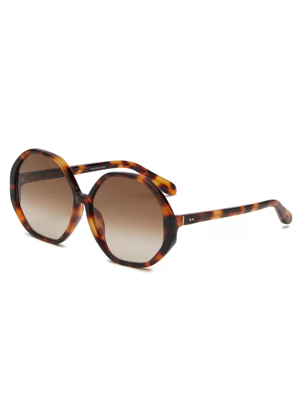 Eyewear>LINDA FARROW Paloma Acetate Round Sunglasses