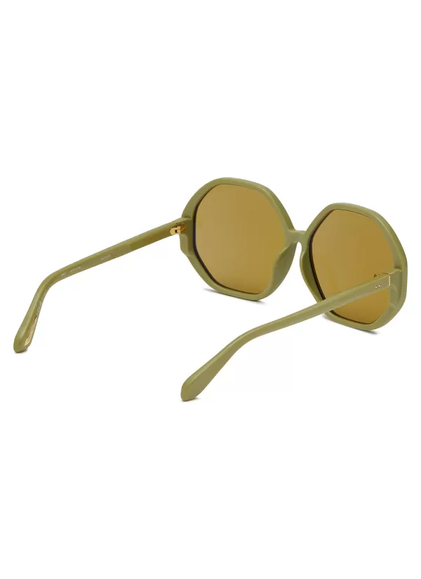 Eyewear>LINDA FARROW Paloma Acetate Round Sunglasses