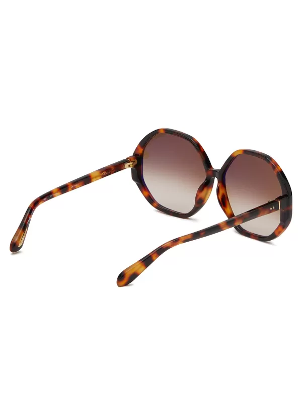 Eyewear>LINDA FARROW Paloma Acetate Round Sunglasses