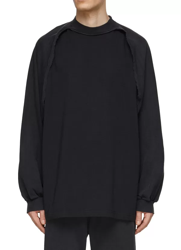 T-Shirts>BALENCIAGA Panelled Long Sleeve T-Shirt