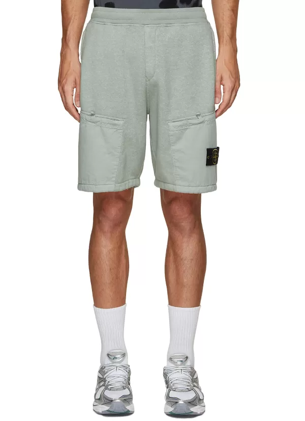 Pants>STONE ISLAND Patch Pockets Fleece Shorts