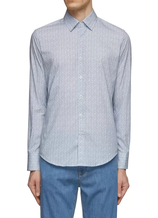 Shirts>CANALI Pattern Cotton Shirt