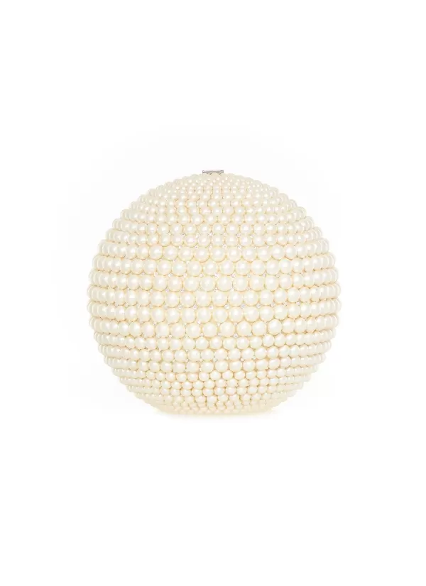 Clutch Bags>JUDITH LEIBER Pearl Embellished Spherical Clutch