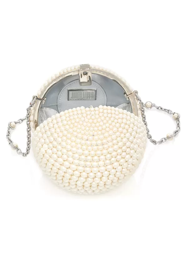 Clutch Bags>JUDITH LEIBER Pearl Embellished Spherical Clutch