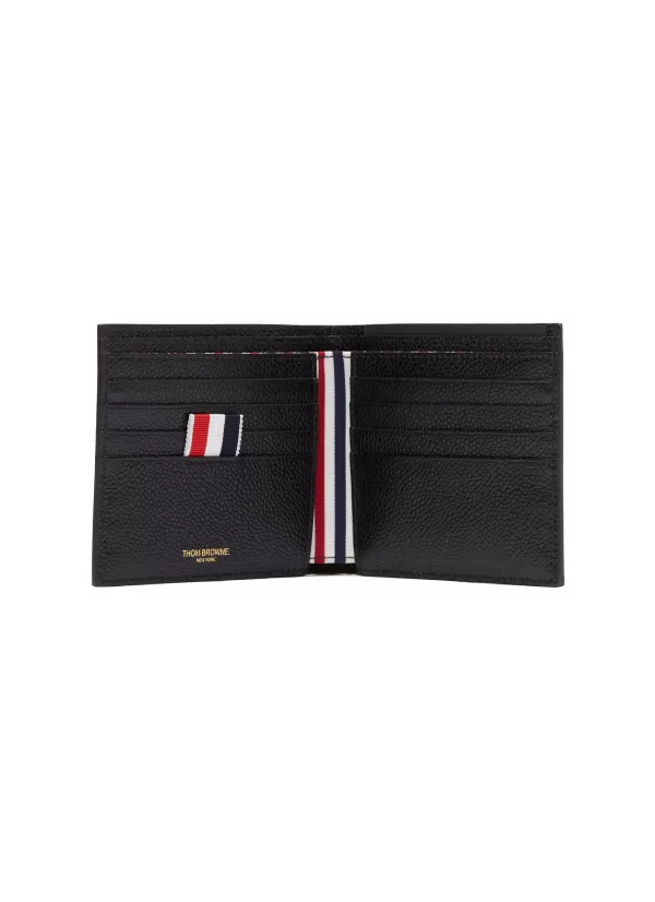 Small Leather Goods>THOM BROWNE Pebble Grain Leather Bifold Wallet