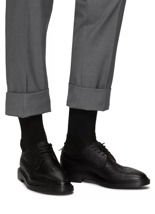 Formal Shoes>THOM BROWNE Pebble Grain Leather Brogue Derbies