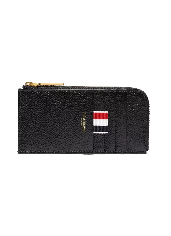 Small Leather Goods>THOM BROWNE Pebble Grain Leather Zip Around Wallet