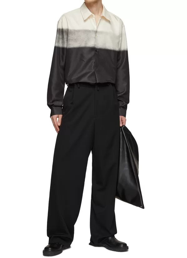 Shirts>MAISON MARGIELA Pinstripe Contrast Yoke Button Down Shirt