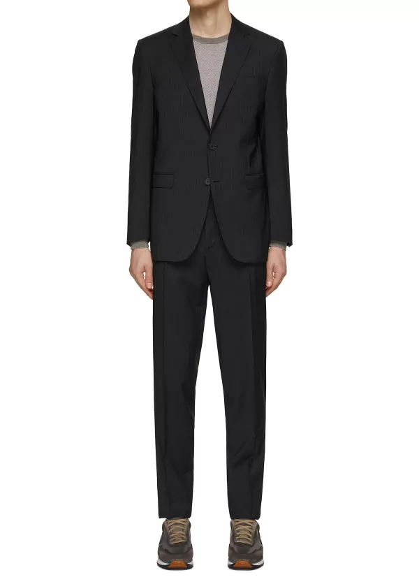 Suits>CANALI Pinstripe Single Breasted Notch Lapel Suit